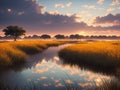 Coastal marshes Incorporate a foreground element made with generative ai