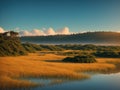 Coastal marshes Incorporate a foreground element made with generative ai