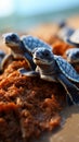 Coastal marvel Seaside hatching unveils baby turtles as they start oceanic exploration.