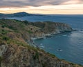 Coastal mediteranean landscape in Cerbere Languedoc South of France Royalty Free Stock Photo