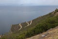 Tranquil Mediterranean landscape: coast, cliff, sea, sky, water Royalty Free Stock Photo