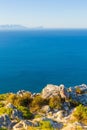 Coastal mountain landscape with fynbos flora in Cape Town