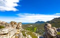 Coastal mountain landscape with fynbos flora in Cape Town Royalty Free Stock Photo