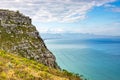 Coastal mountain landscape with fynbos flora in Cape Town