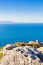 Coastal mountain landscape with fynbos flora in Cape Town