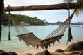 Coastal multilingualism Translate sign swings near the sea, palm framed