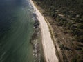 Coastal panorama at Lyckesand beach on the island of Oland in the east of Sweden from above