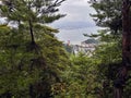 Coastal Panoramas: Itsukushima Miyajima Island Panoramic View, Hiroshima, Japan Royalty Free Stock Photo