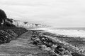 Ault cliffs in black and white Royalty Free Stock Photo