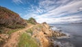 Coastal path at Lozari beach in Corsica