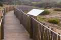 Coastal Path with Rope Fence at Beach Guincho, Cabo da Roca, Portugal Royalty Free Stock Photo