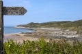 Coastal Path Sign in North Devon Royalty Free Stock Photo
