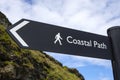 Coastal Path Sign at Tintagel in Cornwall, UK Royalty Free Stock Photo