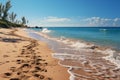 Coastal paths, footprints pattern sandy beach, witnesses to oceanside journeys taken