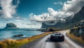 Coastal road through the island of Kalsoy