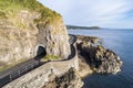 Coastal road with tunnel, Northern Ireland, UK Royalty Free Stock Photo