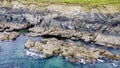 Coastal rocks under sea water, seascape. The coastline of the Atlantic Ocean, the north of Europe. Beautiful ocean water, top view Royalty Free Stock Photo