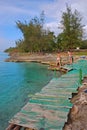 Coastal sandless beach nearby Peninsula de Zapata National Park, Cuba