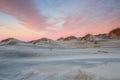 Coastal sandscape of dunes at sunset Pea Island Outer Banks NC