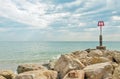 Coastal scene along Bournemouth beach in Dorset. Royalty Free Stock Photo