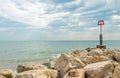 Coastal scene along Bournemouth beach in Dorset. Royalty Free Stock Photo