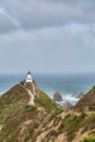 Coastal seaside landscape with lighthouse, Nugget Point, New Zealand