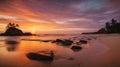 Coastal Serenity: Capturing the Beauty of Sunset at the Beach.