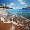 Coastal serenity Composition captures clear wave on beach, tranquil sea water