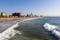 Coastal Shoreline against Blue Durban City Skyline Royalty Free Stock Photo