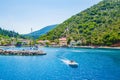 Beautiful summer view of Frikes port Ithaca island Ionian Sea Greece Royalty Free Stock Photo