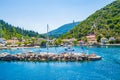 Beautiful summer view of Frikes port Ithaca island Ionian Sea Greece Royalty Free Stock Photo