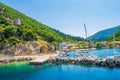 Beautiful summer view of Frikes port Ithaca island Ionian Sea Greece Royalty Free Stock Photo