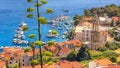 Coastal summer landscape - view of the City Harbour and marina of the town of Hvar, on the island of Hvar Royalty Free Stock Photo