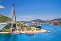 Coastal summer landscape - view of Dubrovnik from the side of The Franjo Tudman Bridge