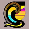Coastal Taipan Animal Style Print Design Logo. Generative AI.