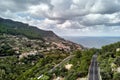 Coastal town of Banyalbufar and Mediterranean Sea. Majorca, Spain Royalty Free Stock Photo