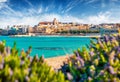 Coastal town in southern ItalyÃ¢â¬â¢s Apulia region - Otranto, Apulia region, Italy, europe. Popular Alimini Beach on background. Royalty Free Stock Photo