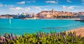 Coastal town in southern ItalyÃ¢â¬â¢s Apulia region - Otranto, Apulia region, Italy, europe. Splendid spring view of Alimini Beach. Royalty Free Stock Photo