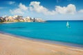 Coastal town in southern ItalyÃ¢â¬â¢s Apulia region - Otranto, Apulia region, Italy, Europe. Sunny morning view of Alimini Beach. Royalty Free Stock Photo