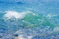 Coastal transparent sea/ocean crashing wave