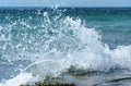 Coastal transparent sea/ocean crashing wave