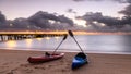 Coastal Tropical Sunrise at Palm Cove Beach Royalty Free Stock Photo