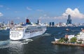 The coastal urban landscape of the port of Kaohsiung in Taiwan