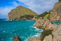 Coastal view of Cala de Sa Calobra in Mallorca, Spain