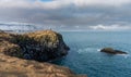 Coastal view with cliffs and calm waters in arnarstapi Iceland Royalty Free Stock Photo