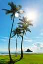 View of Kualoa Regional Park, Oahu, Hawaii Royalty Free Stock Photo