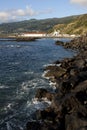 Coastal view of lajes do pico village