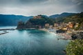 Wide angle view of Monterosso, Italy