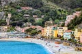Coastal view from the Riomaggiore village which is a small village in the Liguria region of Italy