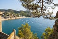 Coastal view and sea view of The Punta de Sa Llonga, Tossa de Mar, Catalonia, Spain Royalty Free Stock Photo